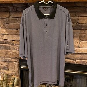 Classic Black and White Striped Men's Polo Shirt